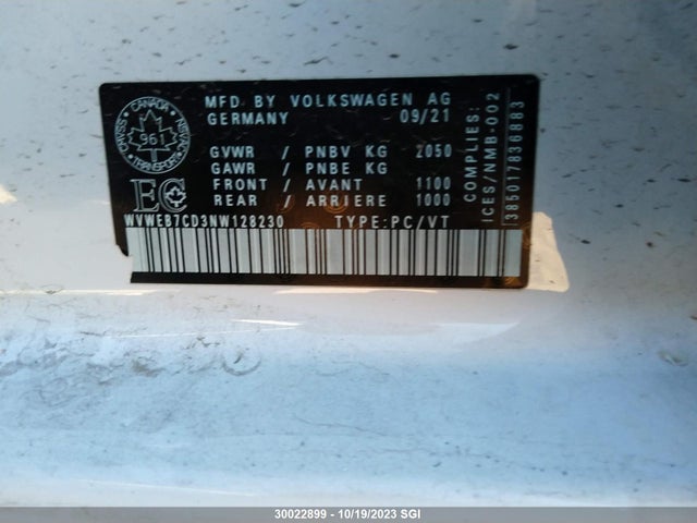 WVWEB7CD3NW128230 Volkswagen Golf R