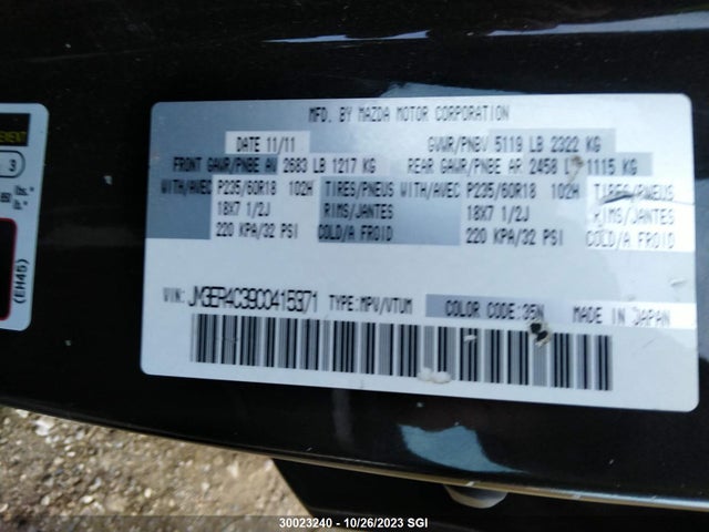 Aukcja sprzedaży 2012 Mazda Cx-7 Gs, vin: JM3ER4C39C0415371, numer aukcji: 30023240