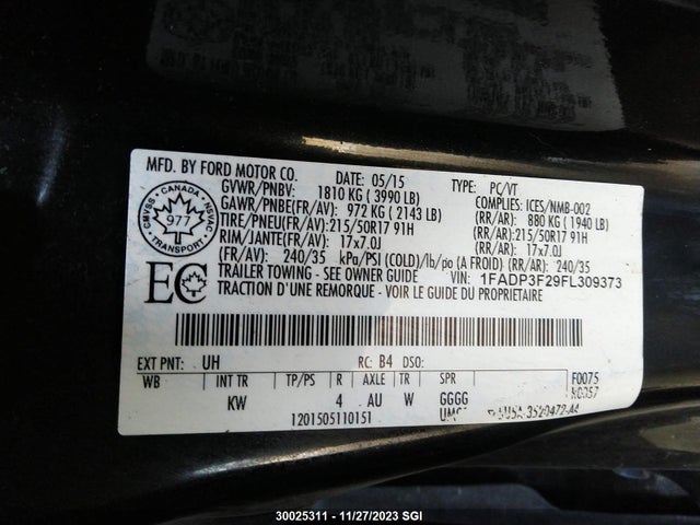 1FADP3F29FL309373 Ford 2015