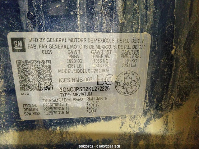 Chevrolet TRAX 1LT 2019 3GNCJPSB2KL272225 Image 9