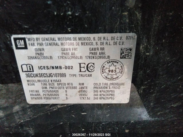 Chevrolet Silverado 1500 Ltz 2018 3GCUKSEC5JG107889 Image 9