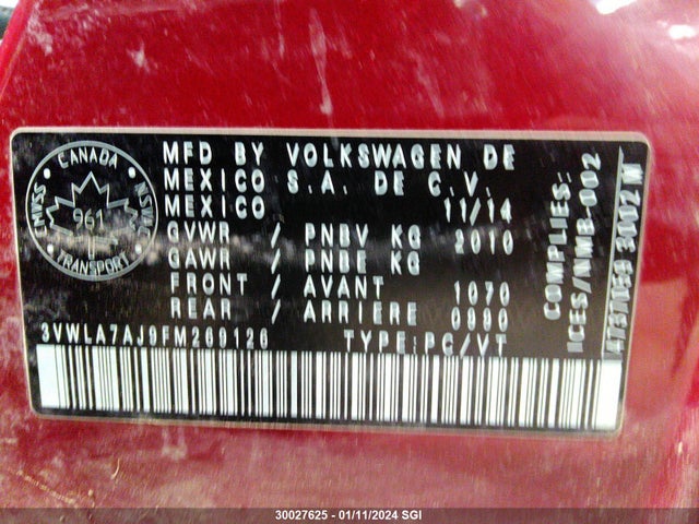 3VWLA7AJ9FM269126 Volkswagen JETTA TDI