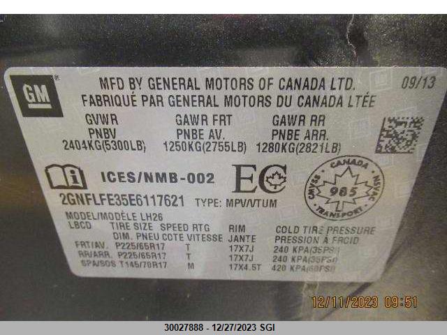 Chevrolet EQUINOX LT 2014 2GNFLFE35E6117621 Image 7