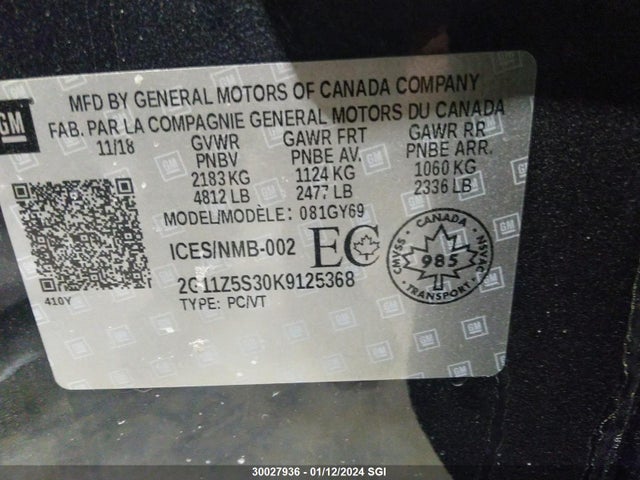 Chevrolet IMPALA LT 2019 2G11Z5S30K9125368 Image 9