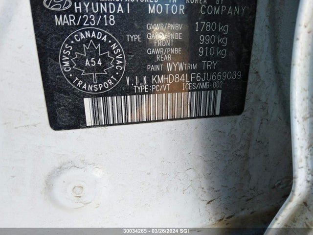 Hyundai mpi nu 2018 KMHD84LF6JU669039 Image 26