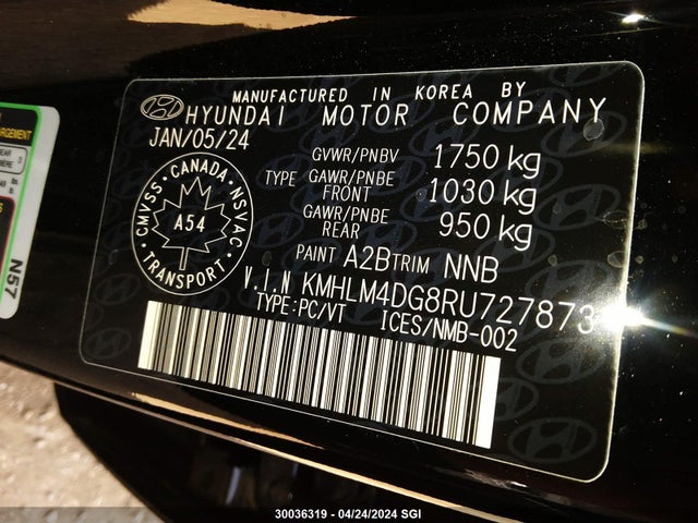Hyundai ELANTRA SEL 2024 KMHLM4DG8RU727873 Image 9