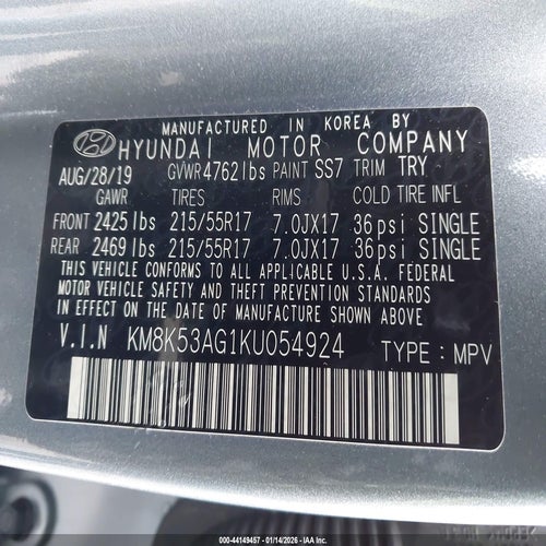 2019 HYUNDAI KONA VIN: KM8K53AG1KU054924