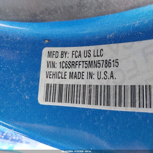 2021 RAM 1500 VIN: 1C6SRFFT5MN578615