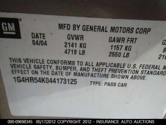 2004 Buick Lesabre Limited VIN: 1G4HR54K044173125 Lot: 9698345