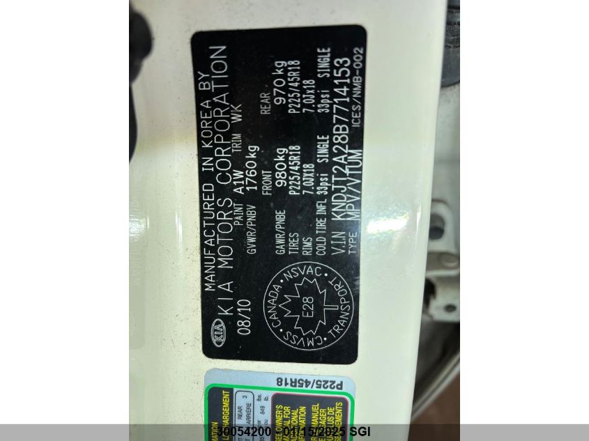 2011 Kia Soul +/!/Sport VIN: KNDJT2A28B7714153 Lot: 30054200