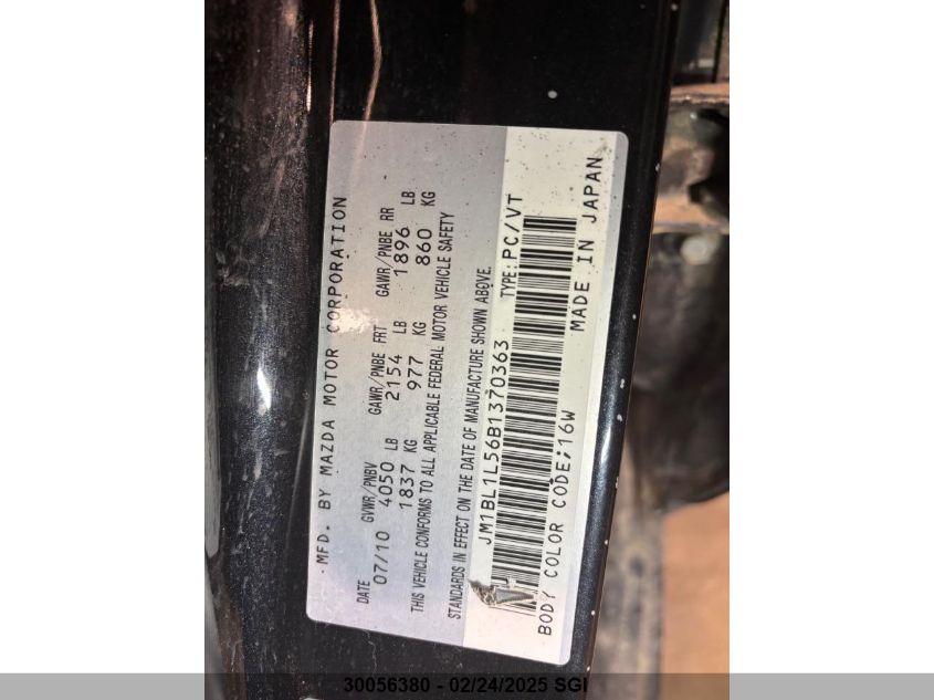 2011 Mazda 3 S VIN: JM1BL1L56B1370363 Lot: 30056380