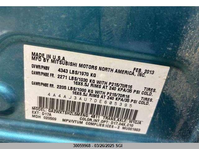 2013 Mitsubishi Rvr Se VIN: 4A4AJ3AU7DE605395 Lot: 30059968