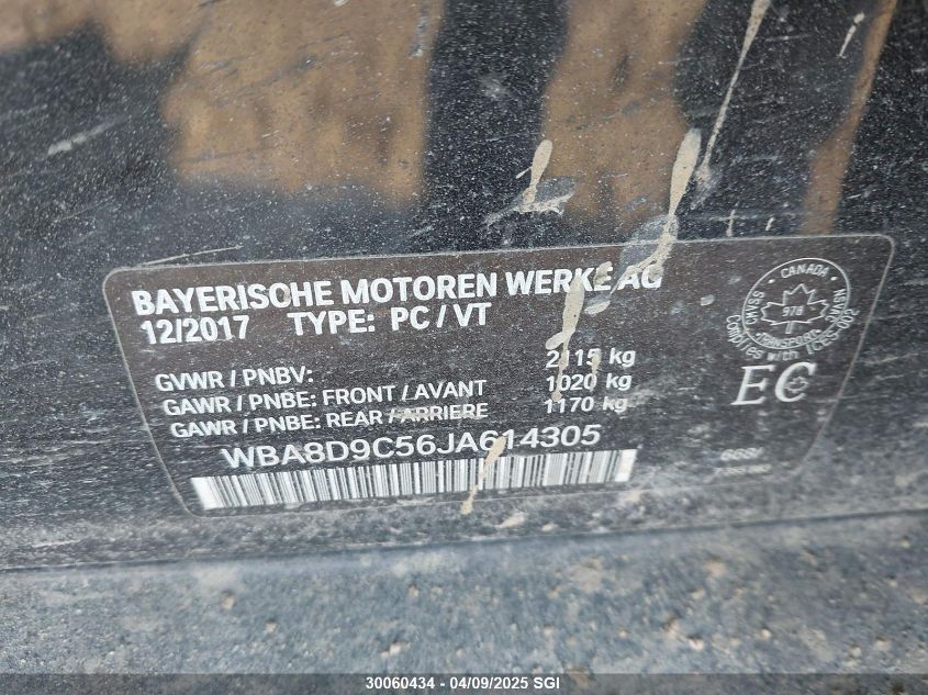 2018 BMW 3 Series VIN: WBA8D9C56JA614305 Lot: 30060434