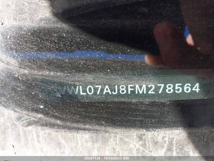 2015 Volkswagen Jetta Sel VIN: 3VWL07AJ8FM278564 Lot: 30067128