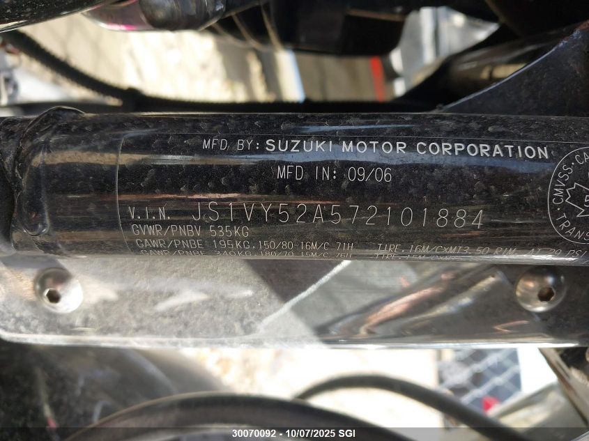 2007 Suzuki Vl1500 VIN: JS1VY52A572101884 Lot: 30070092