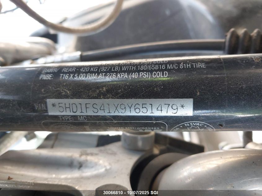 2009 Harley-Davidson Fltr VIN: 5HD1FS41X9Y651479 Lot: 30066810