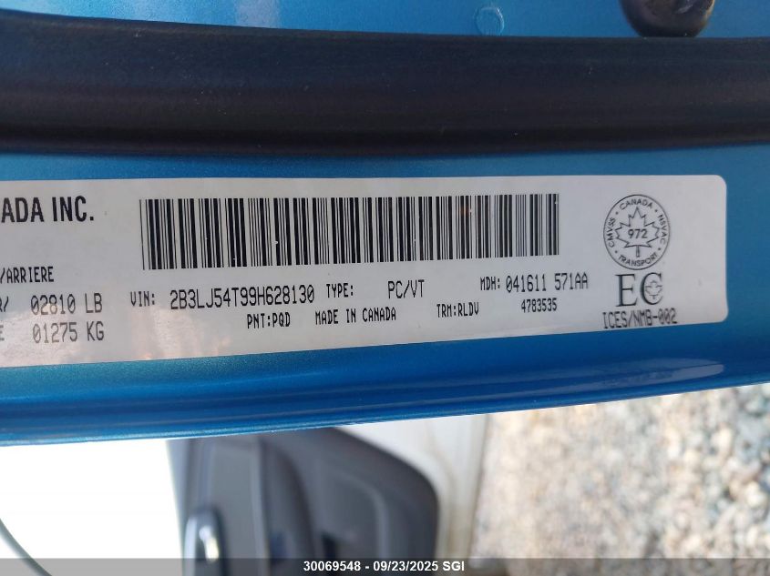 2009 Dodge Challenger R/T VIN: 2B3LJ54T99H628130 Lot: 30069548