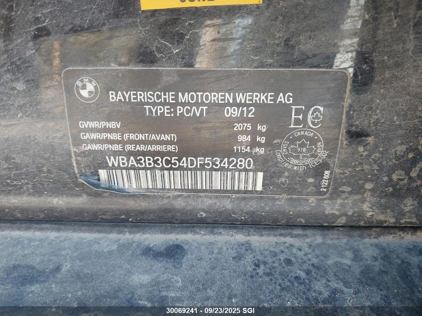 2013 BMW 328 Xi VIN: WBA3B3C54DF534280 Lot: 30069241