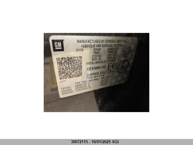 2019 GMC Acadia Sle VIN: 1GKKNSLSXKZ112519 Lot: 30072115
