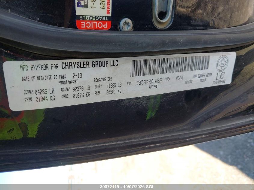 2013 Dodge Dart Sxt VIN: 1C3CDFBA7DD146828 Lot: 30072119