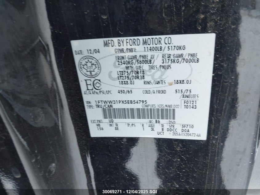 1FTWW31PX5EB54795 2005 FORD F350 photo no. 9