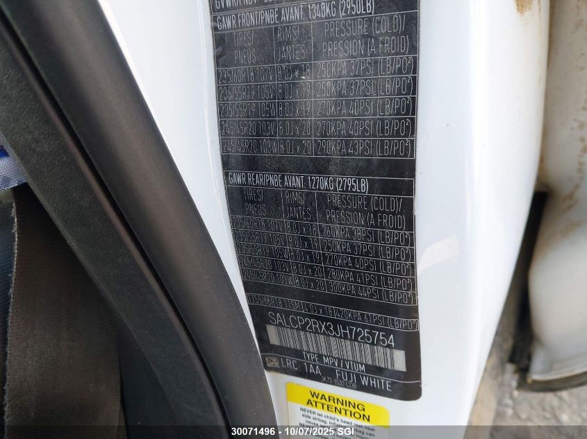 2018 Land Rover Discovery Sport Se VIN: SALCP2RX3JH725754 Lot: 30071496