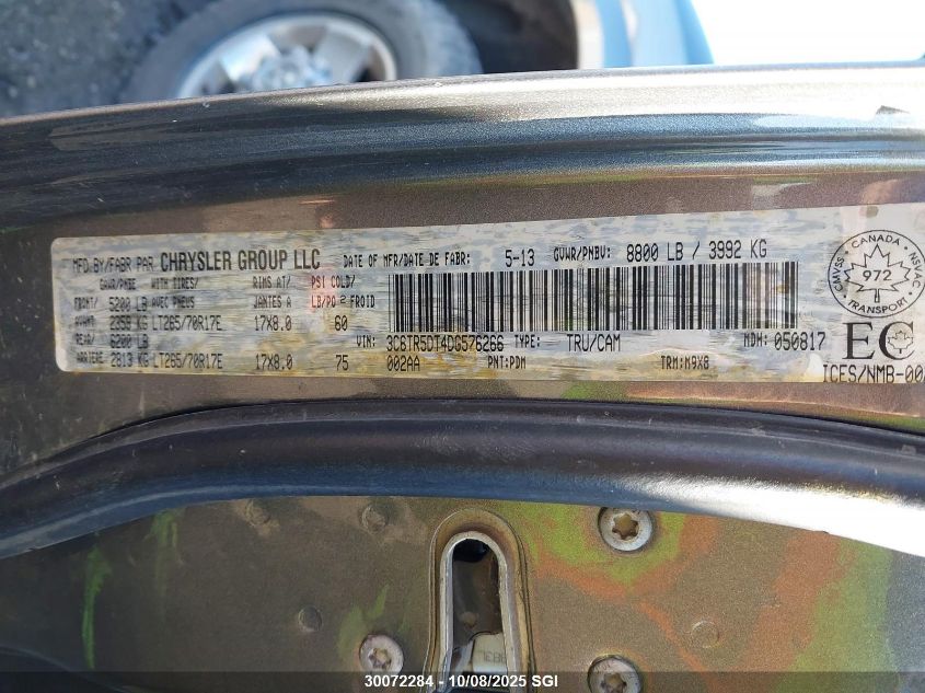 2013 Ram 2500 Slt VIN: 3C6TR5DT4DG576266 Lot: 30072284