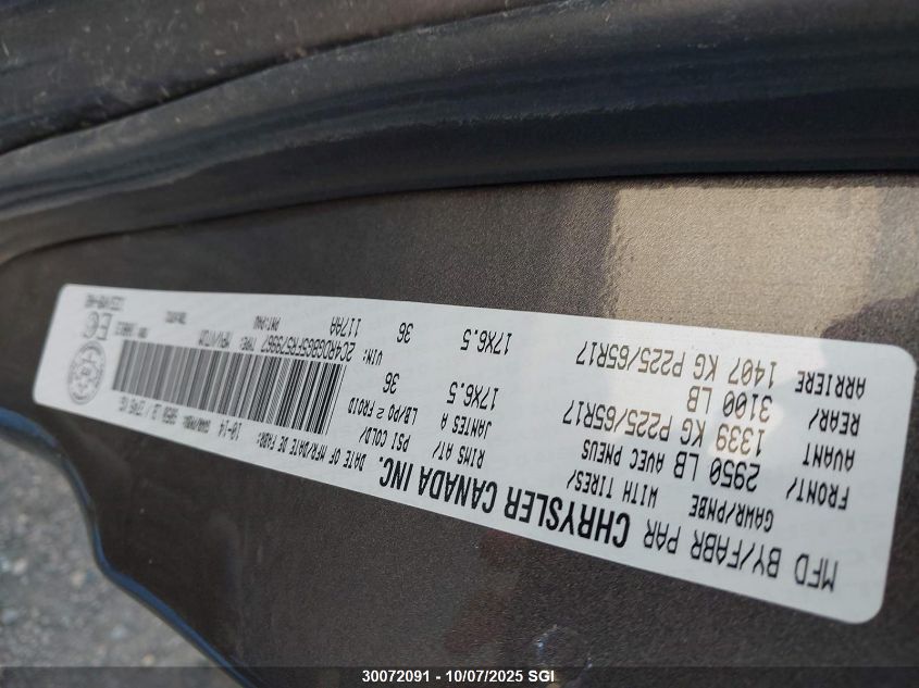 2015 Dodge Grand Caravan Se VIN: 2C4RDGBG5FR579967 Lot: 30072091