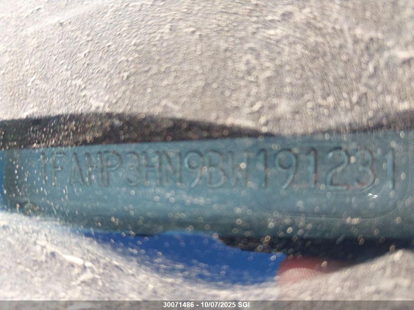 2011 Ford Focus Sel VIN: 1FAHP3HN9BW191231 Lot: 30071486