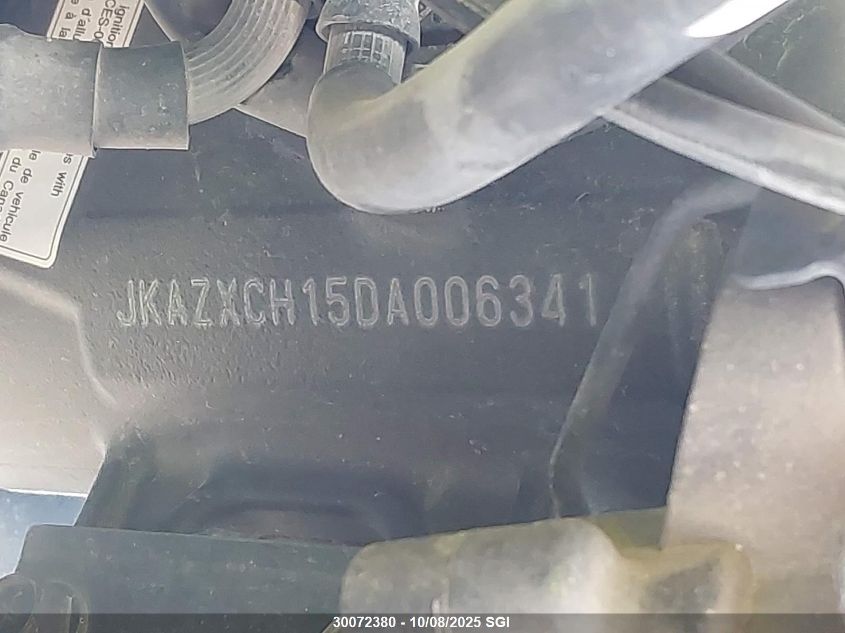 2013 Kawasaki Zx1000 H VIN: JKAZXCH15DA006341 Lot: 30072380