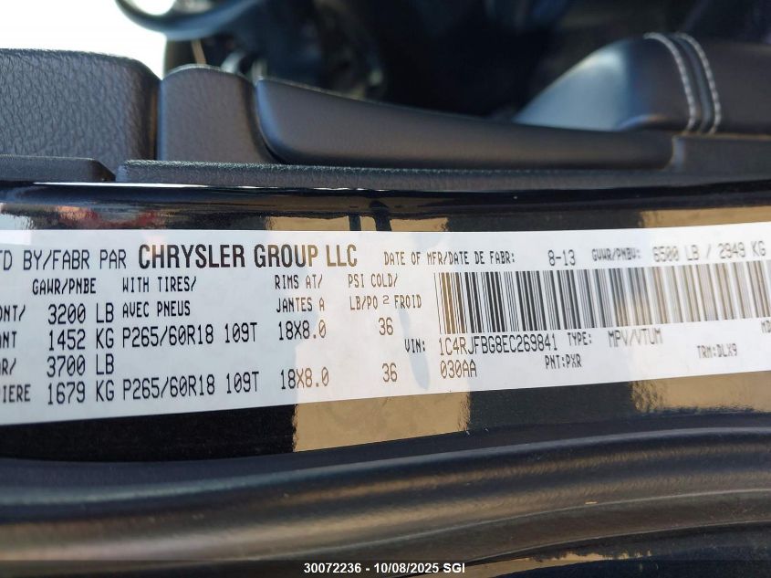 2014 Jeep Grand Cherokee Limited VIN: 1C4RJFBG8EC269841 Lot: 30072236