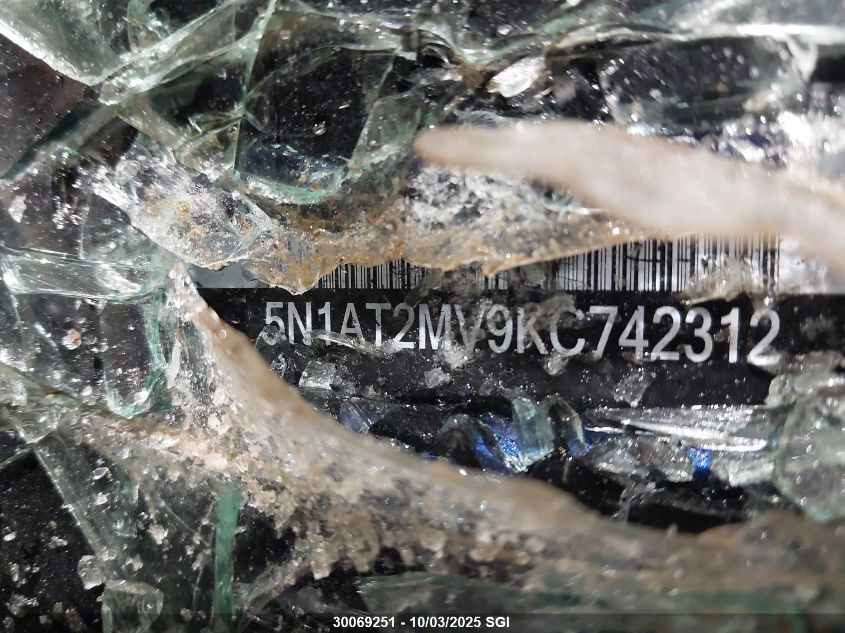 2019 Nissan Rogue S/Sl/Sv VIN: 5N1AT2MV9KC742312 Lot: 30069251