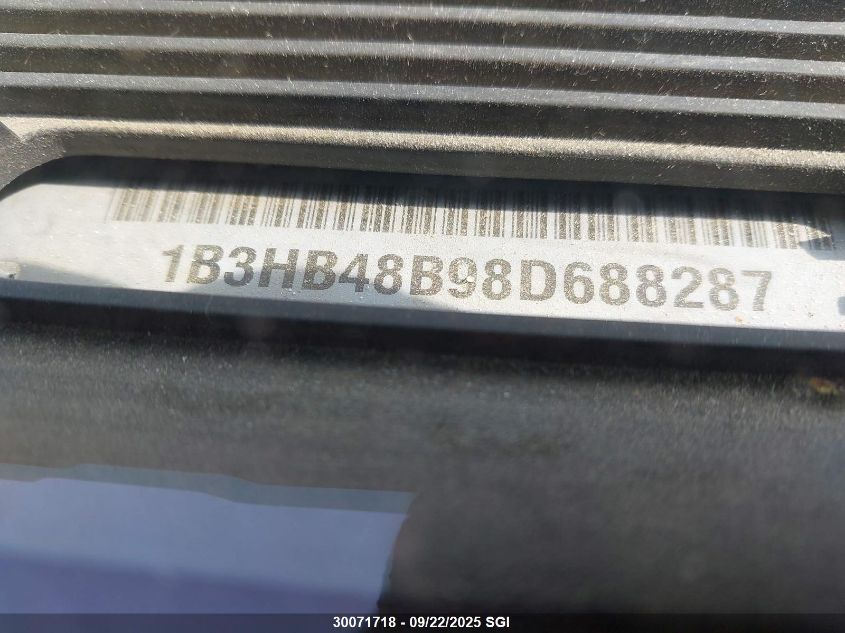 2008 Dodge Caliber Sxt VIN: 1B3HB48B98D688287 Lot: 30071718