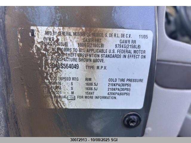 2006 Chevrolet Hhr Ls VIN: 3GNDA13D46S564049 Lot: 30072913