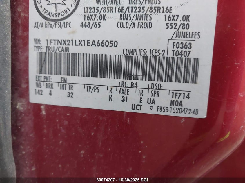 1FTNX21LX1EA66050 2001 FORD F250 photo no. 9