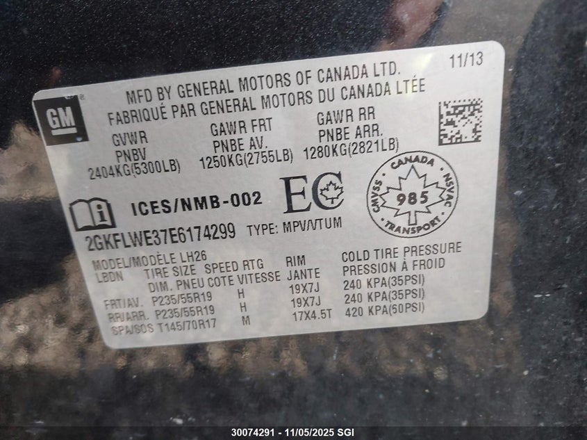 2GKFLWE37E6174299 2014 GMC TERRAIN photo no. 9