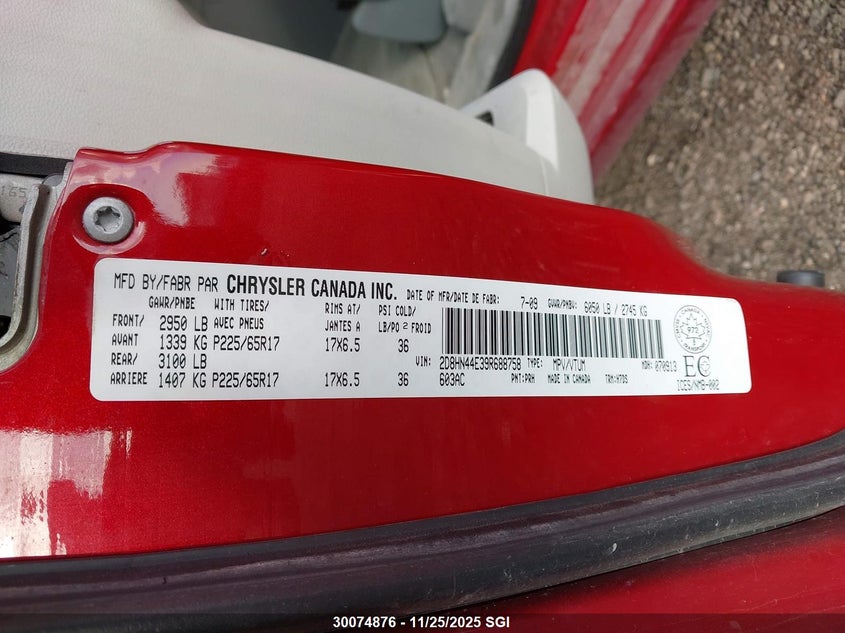 2009 Dodge Grand Caravan Se VIN: 2D8HN44E39R688758 Lot: 30074876