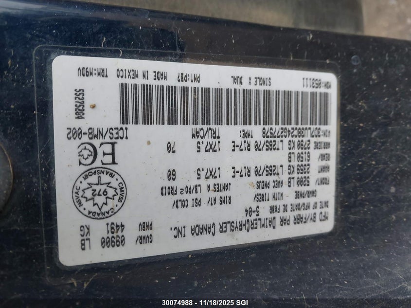 2004 Dodge Ram 3500 St/Slt VIN: 3D7LU38C24G277578 Lot: 30074988