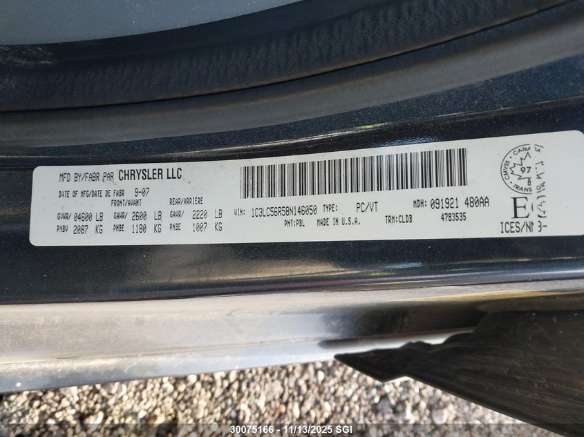 2008 Chrysler Sebring Touring VIN: 1C3LC56R58N146050 Lot: 30075166