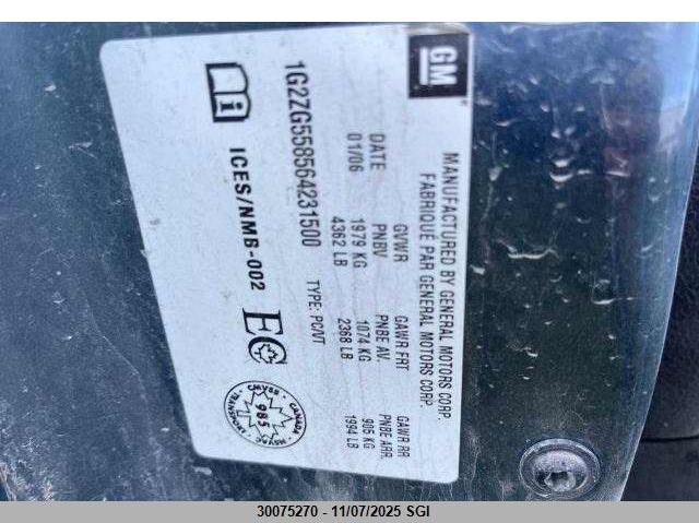 2006 Pontiac G6 Se1 VIN: 1G2ZG558564231500 Lot: 30075270