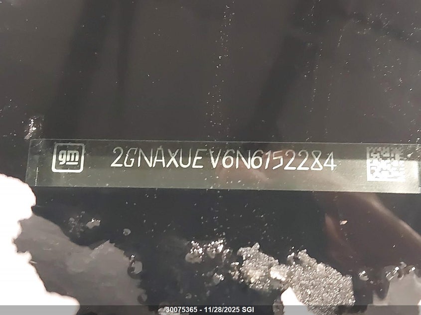 2022 Chevrolet Equinox Lt VIN: 2GNAXUEV6N6152284 Lot: 30075365