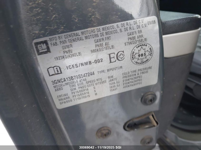 2009 Chevrolet Hhr Ls VIN: 3GNCA13B79S547244 Lot: 30069042