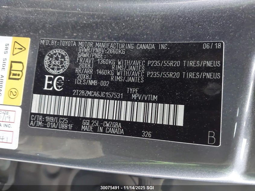 2018 Lexus Rx 350/Base/F Sport VIN: 2T2BZMCA6JC157531 Lot: 30075491