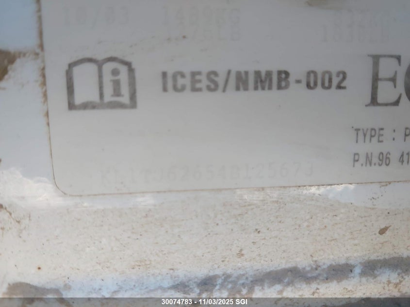 2004 Chevrolet Aveo Ls VIN: KL1TJ62654B125673 Lot: 30074783