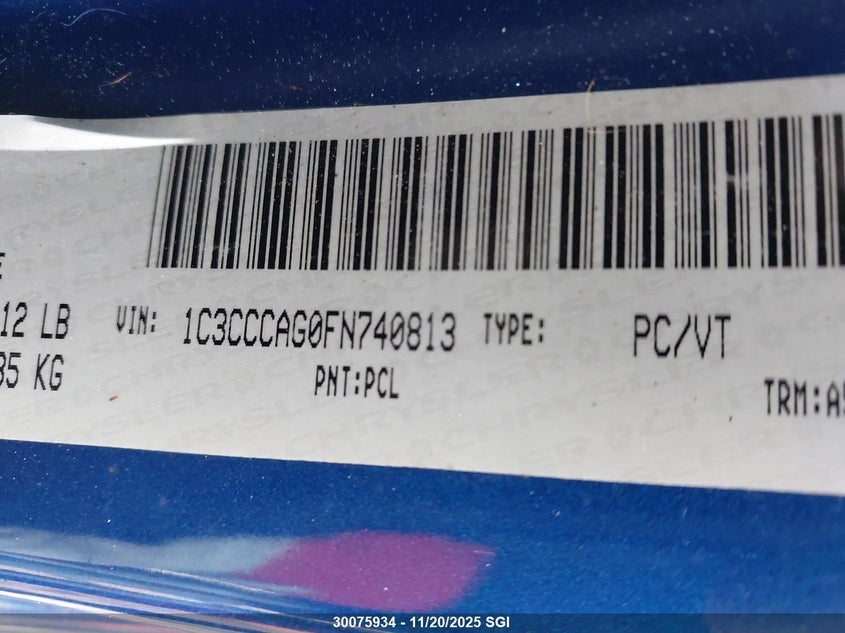 2015 Chrysler 200 Limited VIN: 1C3CCCAG0FN740813 Lot: 30075934