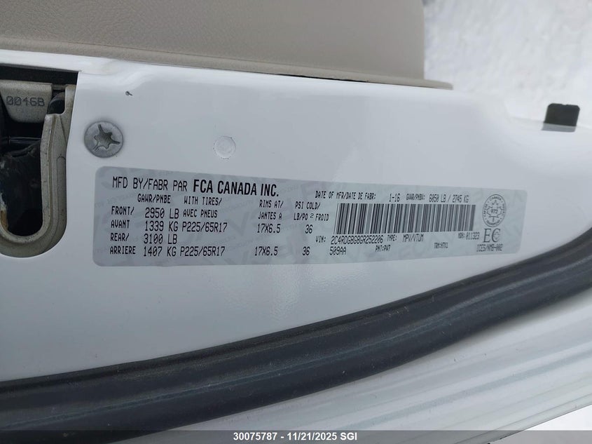 2016 Dodge Grand Caravan Se VIN: 2C4RDGBG8GR252206 Lot: 30075787