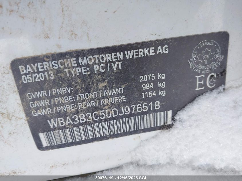 2013 BMW 328 Xi VIN: WBA3B3C50DJ976518 Lot: 30076119