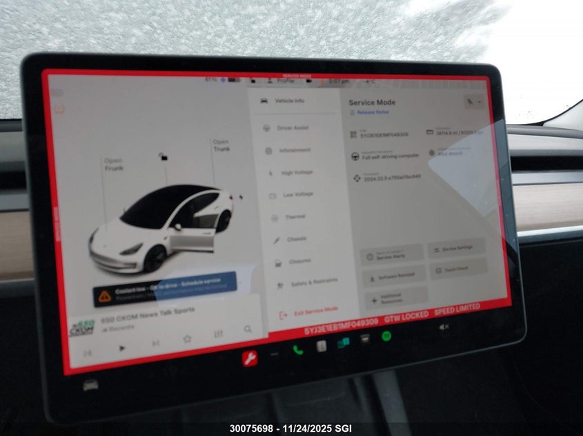 2021 Tesla Model 3 VIN: 5YJ3E1EB1MF049309 Lot: 30075698