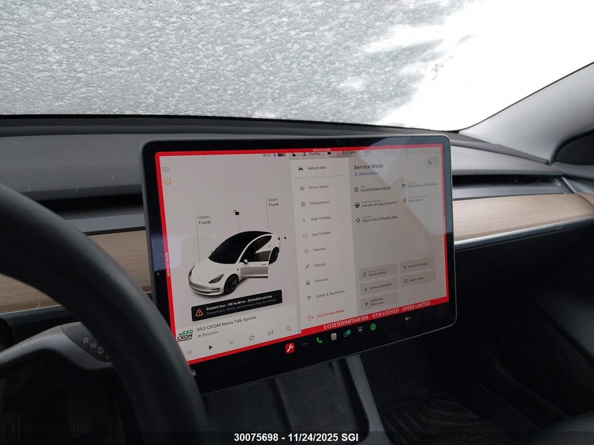 2021 Tesla Model 3 VIN: 5YJ3E1EB1MF049309 Lot: 30075698