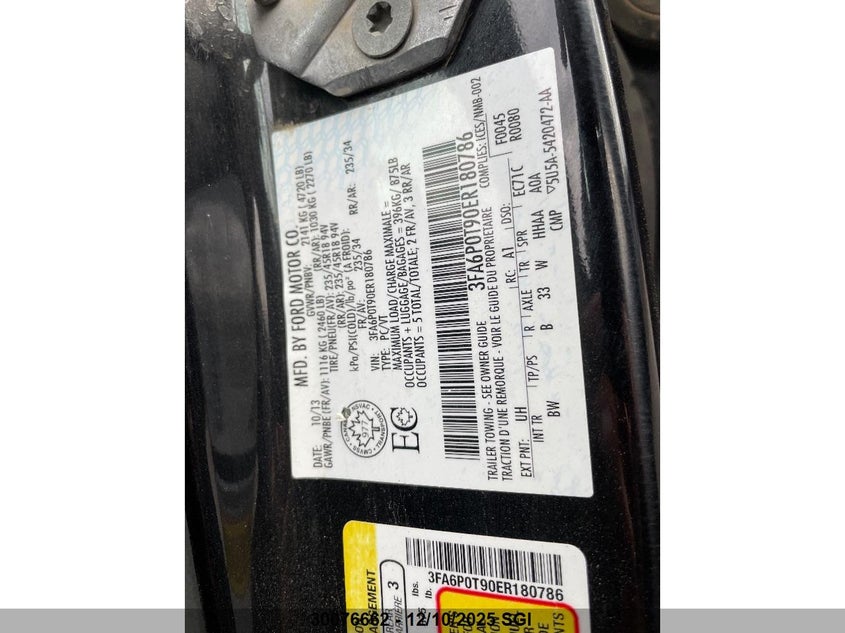 3FA6P0T90ER180786 2014 FORD FUSION photo no. 6